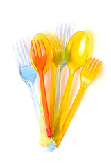 colored forks and spoons