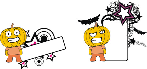 pumpkin cartoon hallooween copyspace