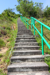 Fototapeta na wymiar Hiking stairs in mountain
