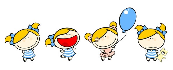 Funny kids  50 - blonde girl set © Alena Kozlova