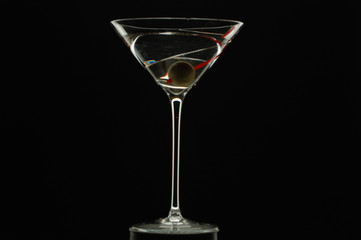 Martini Glass with Olive