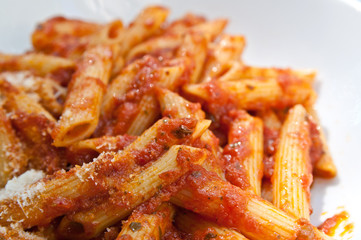 Italian meat sauce noodles on the table