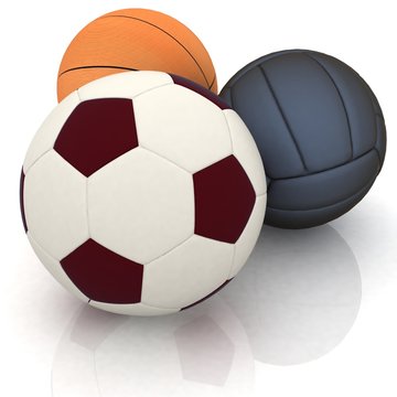 sport balls on white background