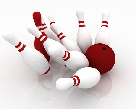 3d render of bowling on white background