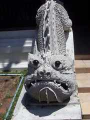 Mythical Buddhist temple guardian sculpture, Chiangmai, Thailand