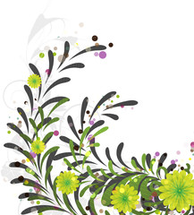 Abstract floral pattern on a white background