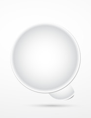 Abstract white empty speech bubble icon