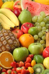 Cercles muraux Fruits Assortiment de fruits frais
