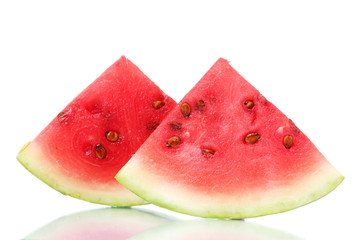 slices of watermelon isolated on white