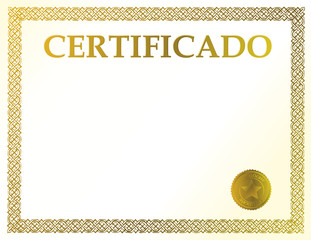 Spanish blank certificate