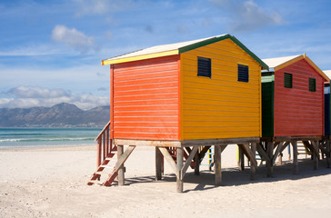 Colorful beach cabins