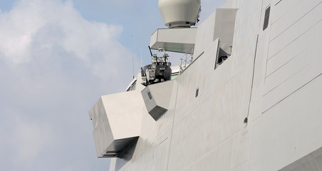 La struttura esterna di una nave militare