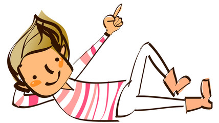 Close-up of boy lying