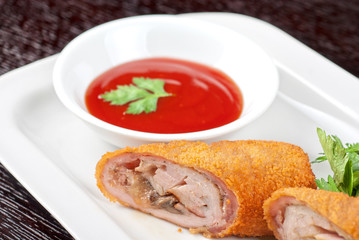 rolls from pork meat
