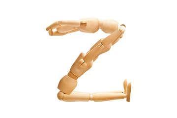 Alphabet in con cept of mannequin posed. Z