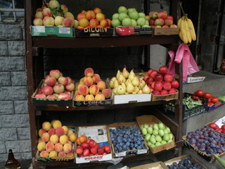 Street Shelf with Different kind of Fruits