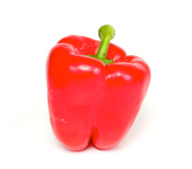 Bright red pepper isolated on white.