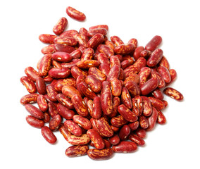 dried red beans on white background