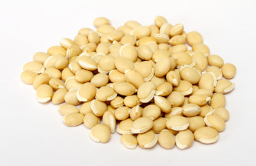 pile soybean on background
