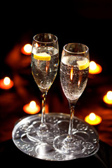 flutes of champagne