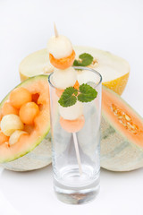 Melon balls with mint