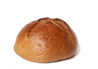 Loaf of bread on a white background
