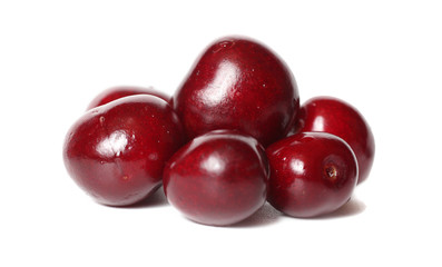 Tasty berries of a cherry on a white background