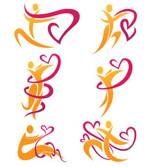 vector collection of people and love