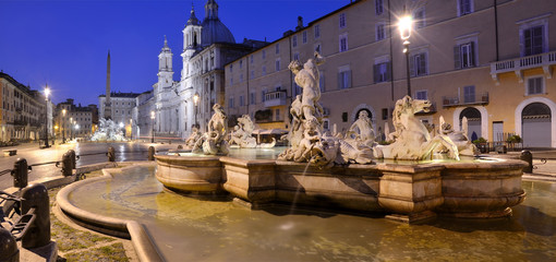 Fontana del Nettuno, Piazza Navona, Roma - obrazy, fototapety, plakaty