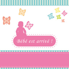 Faire-part naissance fille