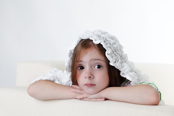 beauty girl on sofa