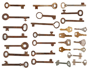 Collection antique and modern keys
