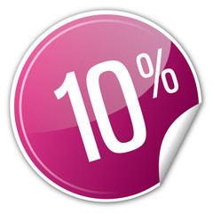 Button Rabatt - 10% prozent sparen reduziert rosa lila