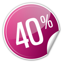 Button Rabatt - 40% prozent sparen reduziert rosa lila