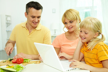 Family in the kitchen