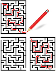 Labyrinth mit und ohne Lösungsweg