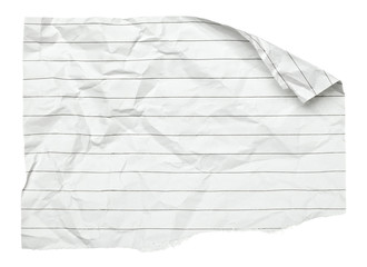 white crumpled  paper with curled edge