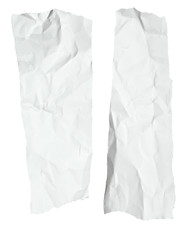 white crumpled note paper