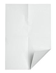 white crumpled  paper with curled edge