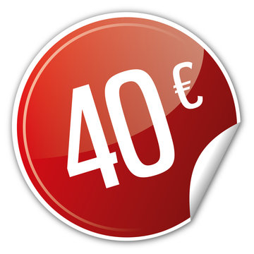 Button Rabatt - 40&euro; euro sparen reduziert rot