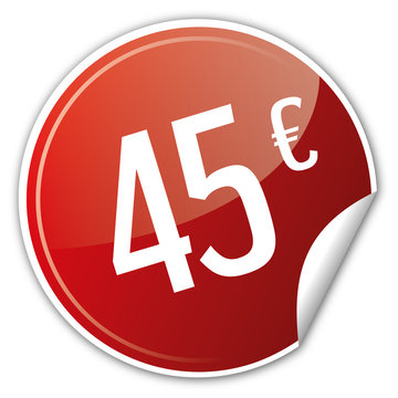 Button Rabatt - 45&euro; euro sparen reduziert rot