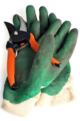 Gants et sécateur