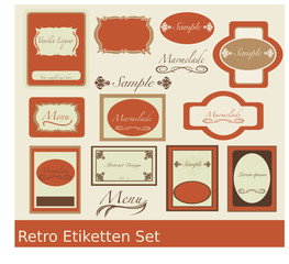 retro etiketten set