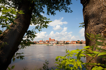 Panorama of Torun -Vistula river,Poland