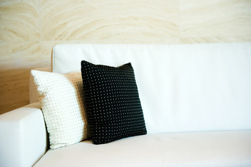 pillows on a sofa