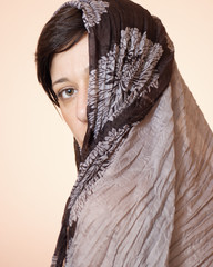 portrait of a woman with a scarf