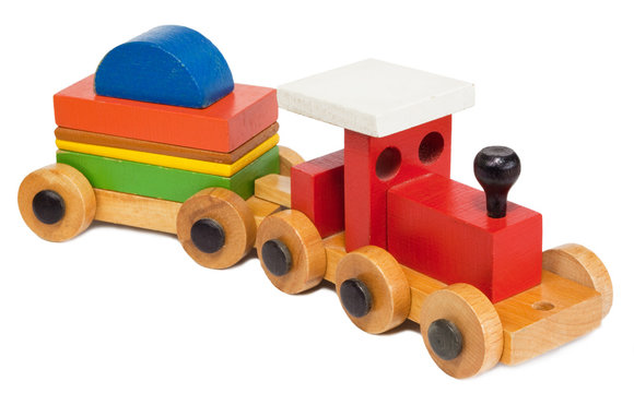 Old wooden toy train