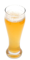 glass of beer on a white background