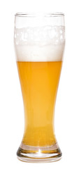 glass of beer on a white background