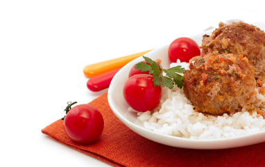 meatballs and rice